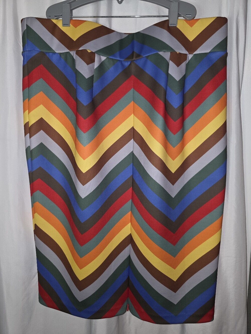 ELOQUII Colorful Chevron Pencil Skirt Retro Rainbow Geometric Plus Size 20 - Picture 2 of 5
